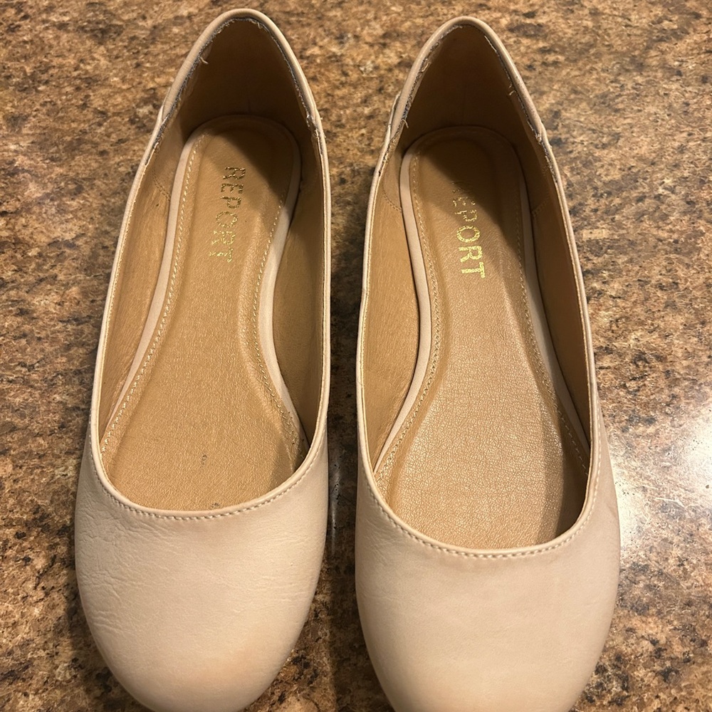 Report Cream Ballet Flats Versatile Minimalist Design